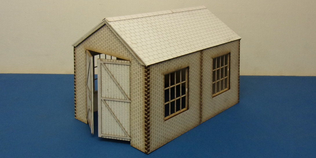 B 7N-00 O-16.5 small engine shed Small close ended engine shed designed for 7mm Narrow gauge. 
